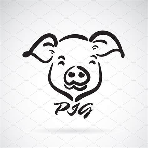 Vector of a pigs head design. | Outline Icons ~ Creative Market