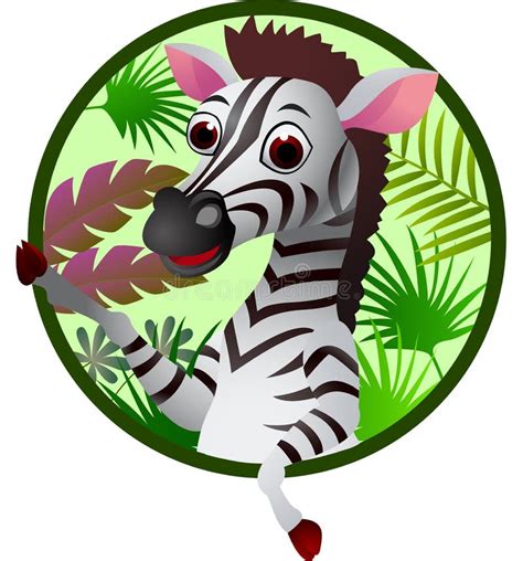 Funny zebra cartoon stock vector. Illustration of mascot - 25902475