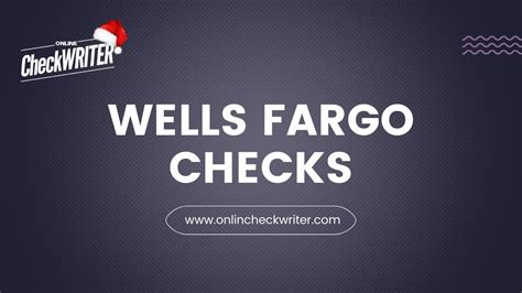 Wells Fargo Checks | Print Instantly Online | OnlineCheckWriter - YouTube