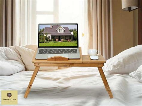 The Handmade Foldable Wooden Lap Desk with Adjustable Laptop Tray and Hidden Drawer | Gadgetsin