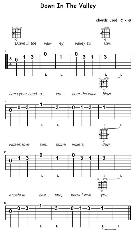 Section 6: Down in the Valley, C-G Chords