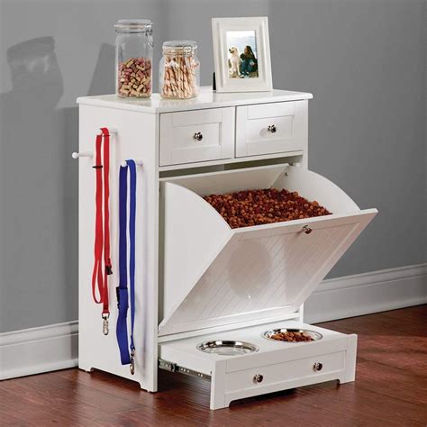 Pet Food Cabinet, White | Pet food storage, Dog storage, Large dog food storage