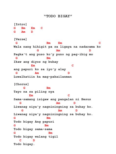 Todo Bigay Chords | PDF