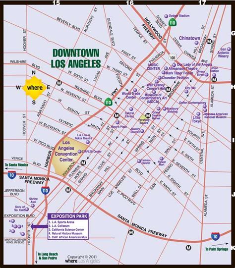 Downtown LA Map | Where Magazine Downtown Los Angeles Map