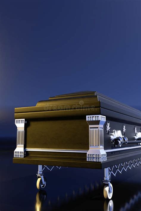 Black Coffin Isolated on Blue Background Stock Illustration ...