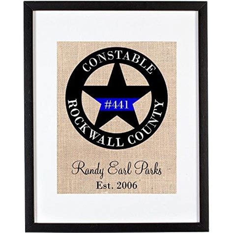 Police Officer Constable Star Badge on Burlap - Personali... https://www.amazon.com/dp ...