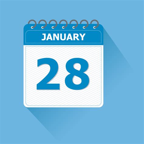 January 28 Calendar Daily Icon, Date, Month 25547862 Vector Art at Vecteezy