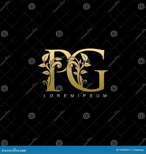 Classy Gold Leaf PG Letter Logo Stock Illustration - Illustration of ...