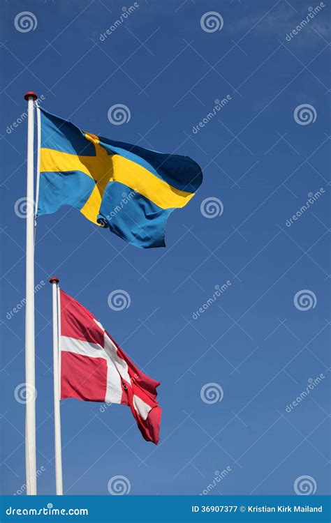 Danish and Swedish Flag Together Stock Image - Image of neighbors ...