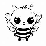 Bee Bumble Coloring Pages Cute Outline Cartoon Drawing Cliparts  sketch template