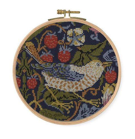 Strawberry Thief by William Morris Cross Stitch Kit | Cross stitch, Dmc cross stitch, Embroidery ...