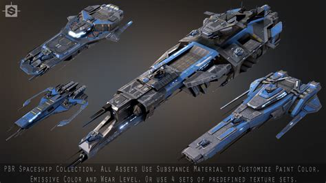 ArtStation - Spaceship Collection Low-poly 3D model | Game Assets