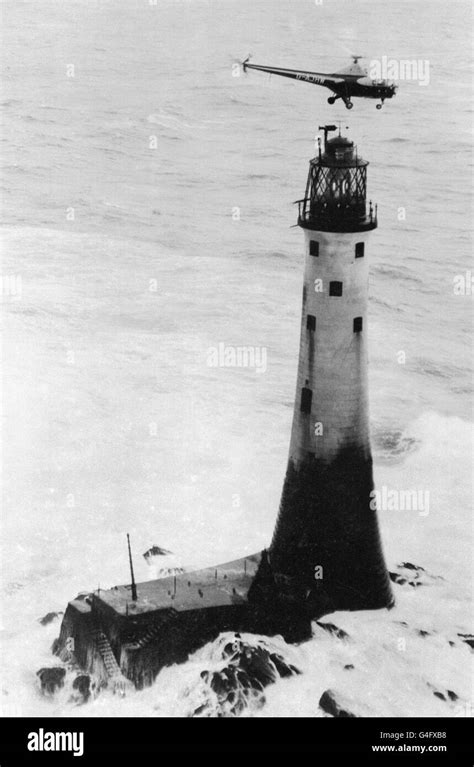 Wolf rock lighthouse Black and White Stock Photos & Images - Alamy