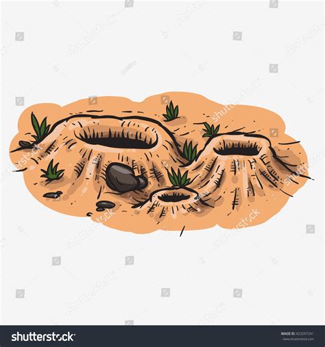 Ant Termites Nest On Ground Drawing Stock Vector (Royalty Free ...