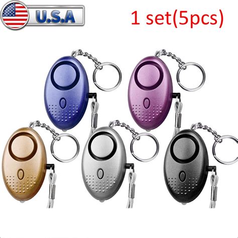 MesaSe 5 Pack Safe Sound Personal Alarm Keychain, 140DB Personal Alarms for Woman Emergency Self ...