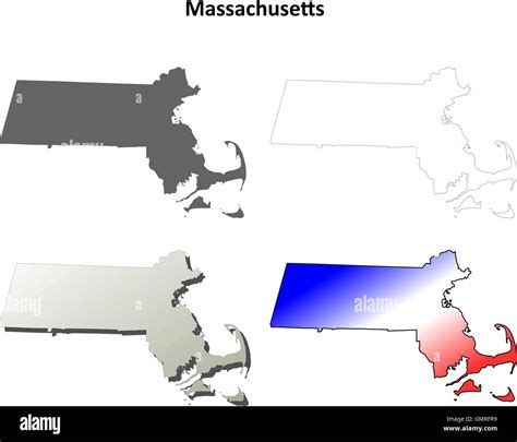 Massachusetts outline map set Stock Vector Image & Art - Alamy