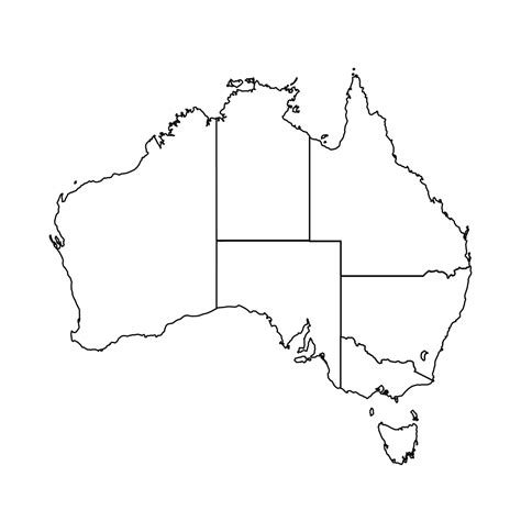 Outline Sketch Map of Australia With States and Cities 25843891 Vector ...