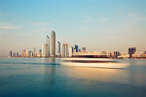 Abu Dhabi skyline stock image. Image of downtown, building - 70883923