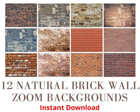 Brick Wall Zoom Background Pack 5 Virtual Background Images for Zoom ...