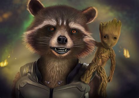 Rocket and Baby Groot Wallpapers - 4k, HD Rocket and Baby Groot ...