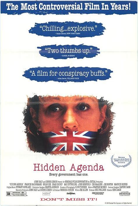 HIDDEN AGENDA Poster | Agenda, Original movie posters, Movie posters ...