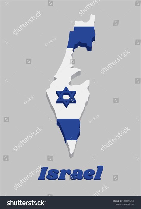 3d Map Outline Flag Israel Depicts Stock Vector (Royalty Free ...