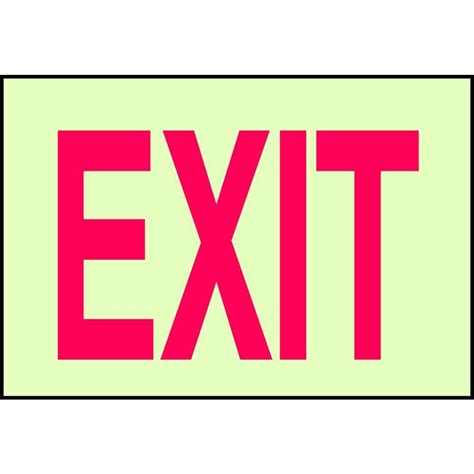 Brady 7 in. x 10 in. Glow-in-the-Dark Self-Stick Polyester Exit Sign 73509 - The Home Depot ...