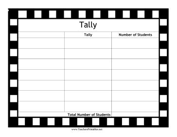 Blank Tally Chart