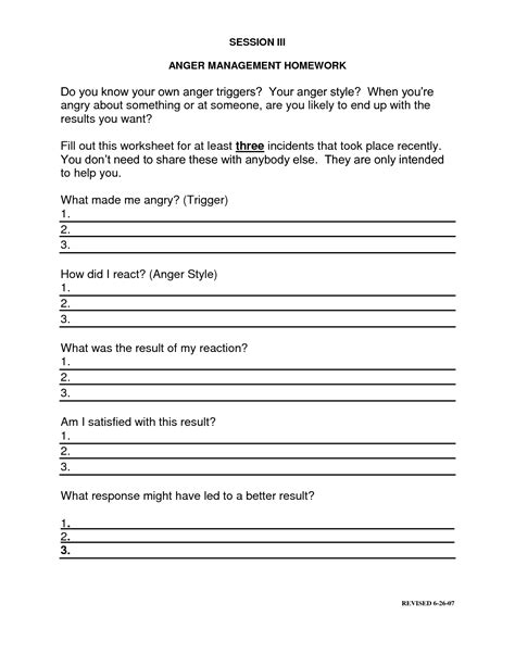 18 Anger Management Worksheet PDF / worksheeto.com