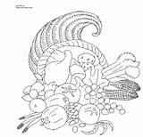 Thanksgiving Cornucopia Coloring Page sketch template