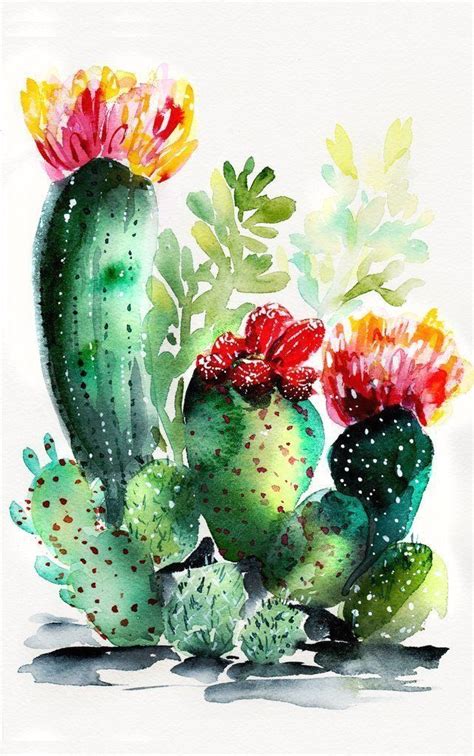 Aquarell Kakteen 3 - Kaktus Sammlung, #cacti #Kaktus #Sammlung # ...