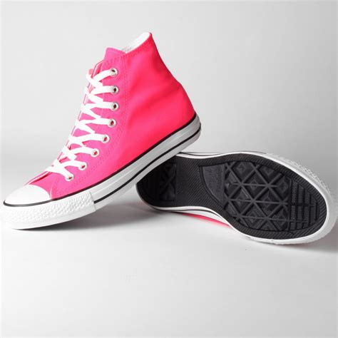 Converse Chuck Taylor Neon Pink Hi Top Shoes (114062F)