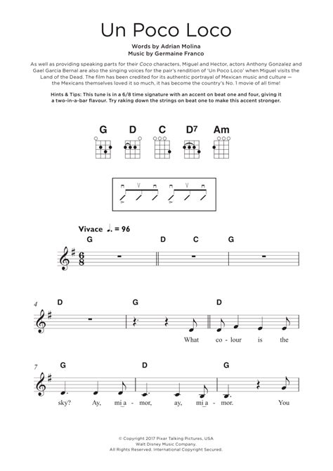 Un Poco Loco (from 'Coco') by Adrian Molina - Ukulele - Guitar Instructor