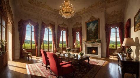 Premium AI Image | The living room of the hotel chateau de la roche