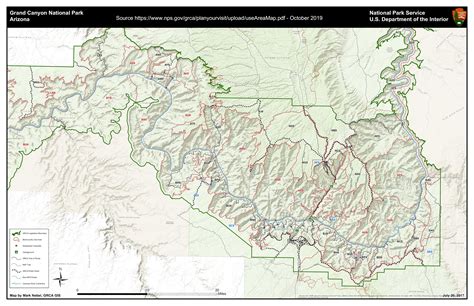 Grand Canyon NPS Trail PDFs and Backcountry Use Areas Map - October 2019