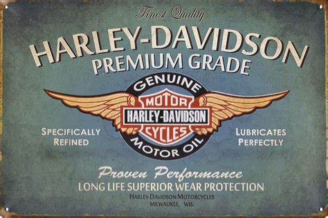 Harley Davidson Genuine Motor Oil, nostalgic metal tin sign, man cave | Harley davidson, Harley ...