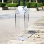 500ml 17oz Milk Carton Shaped Water Bottle With Straw Bpa Free And Leak Proof For On The Go ...