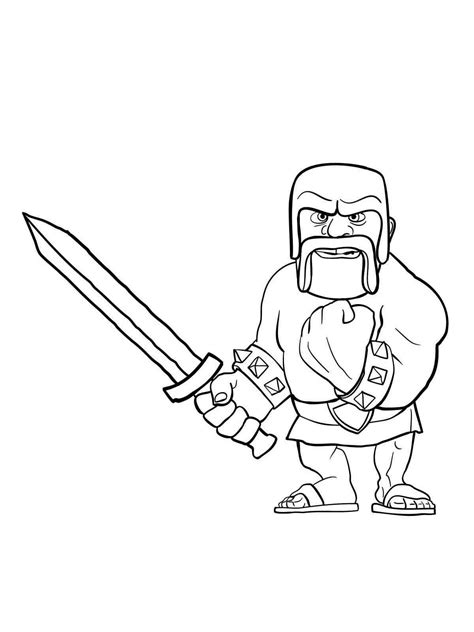 Clash Of Clans Barbarian Coloring Pages