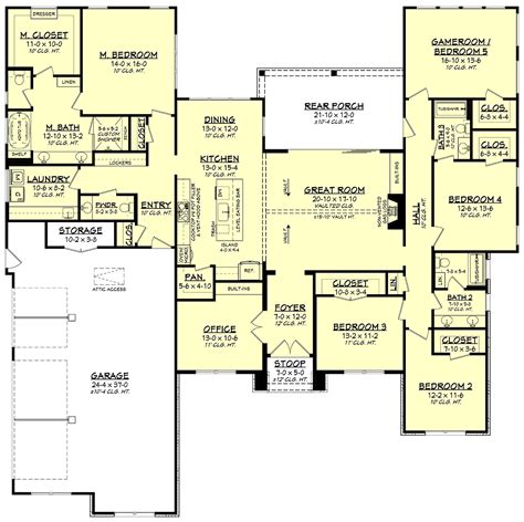 Simple House Plan With 5 Bedrooms