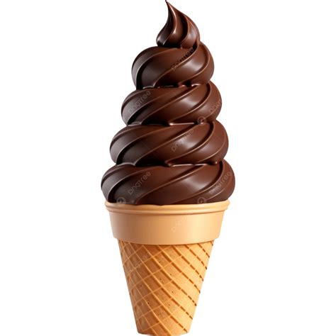 Realistic Chocolate Ice Cream Cone, Illustration, Element, Ice Cream PNG Transparent Image and ...