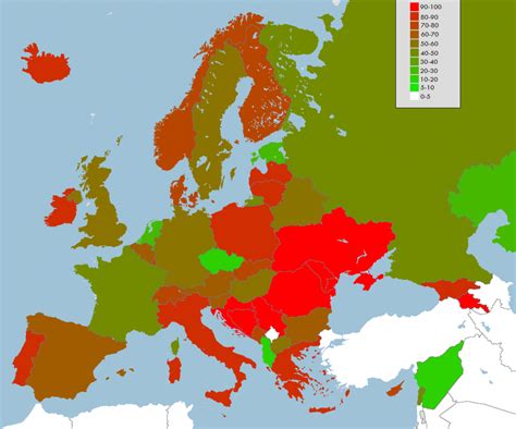 Percentage of Christians in Europe - Vivid Maps