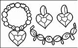 Pretty Awesome jewelry Collection coloring Page sketch template