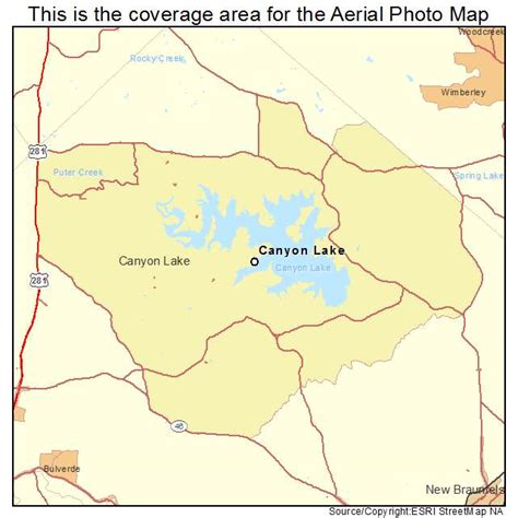 Aerial Photography Map of Canyon Lake, TX Texas