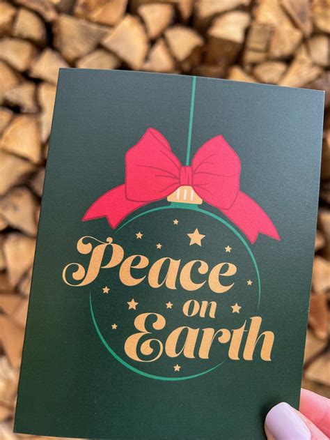 Peace on Earth Christmas Card 4.25 X 5.5 Folded Cards - Etsy