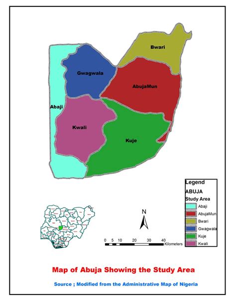 Map Of Abuja Fct Nigeria - Islands With Names