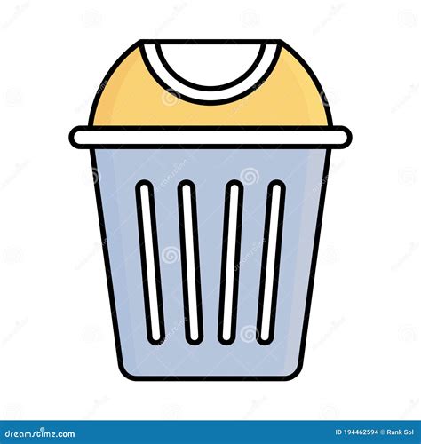 Dustbin Outline with Fill Color Vector Icon Which Can Easily Modify or Edit Stock Vector ...