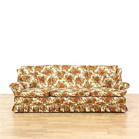 Vintage Orange Floral Sofa (With images) | Floral sofa, Floral couch, Vintage sofa