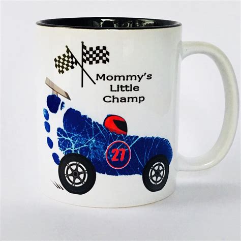 Race Car Mug Using Your Child's Actual Footprints. | Etsy | Great gifts for dad, Baby footprint ...