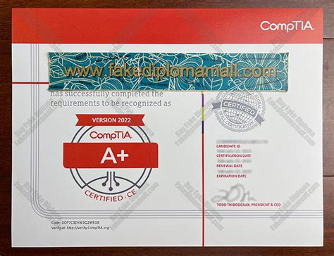 Fake CompTIA A+ Certificate | Best Site to Buy Fake Diploma