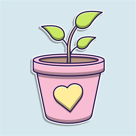 Cute plant pot cartoon 1638773 Vector Art at Vecteezy